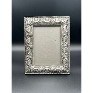 Vintage Silver Tone Ornate Resin Picture Frame 10x7.5 Baroque Style Tabletop